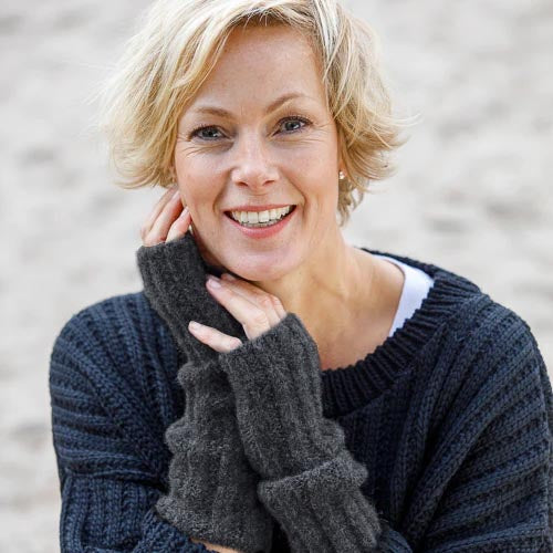 De Reuver - Juul | wollen armwarmers Steel grey