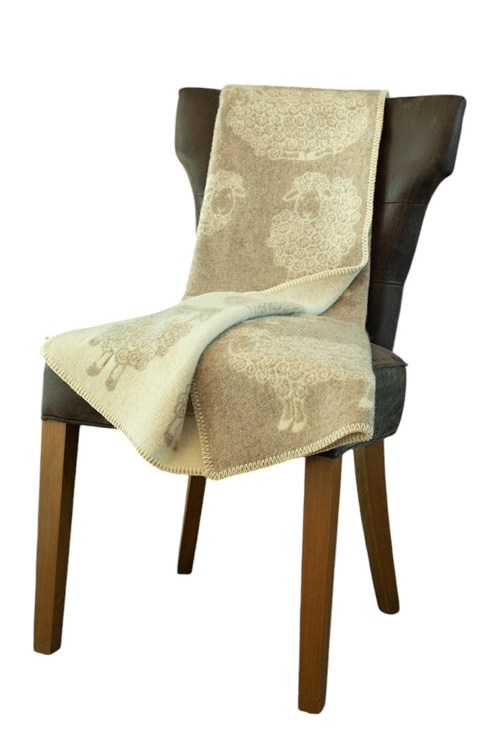 Belpo - Kids blanket Sheep | wollen ledikantdeken Beige