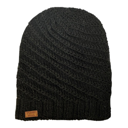 Planet Wool - Long hat | wollen muts Black
