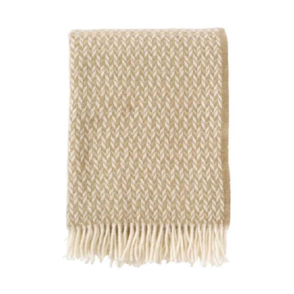 Klippan - Lovik | plaid met gerecyclede wol Beige 130x200 cm.