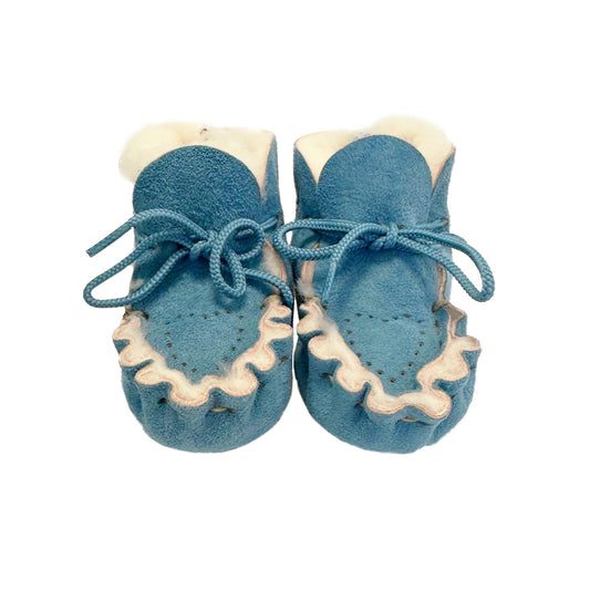 Texelana - Moccasin | babypantoffel van schapenvacht Blauw