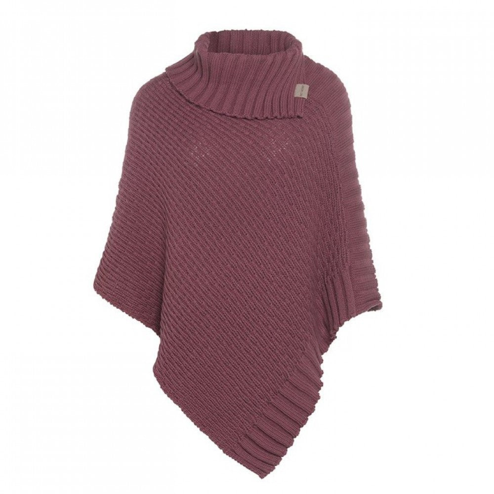 Knit Factory - Nicky | poncho van wol Stone red