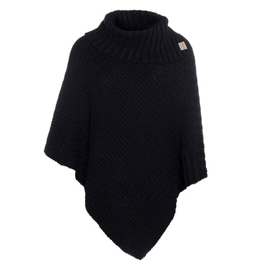 Knit Factory - Nicky | poncho van wol Black