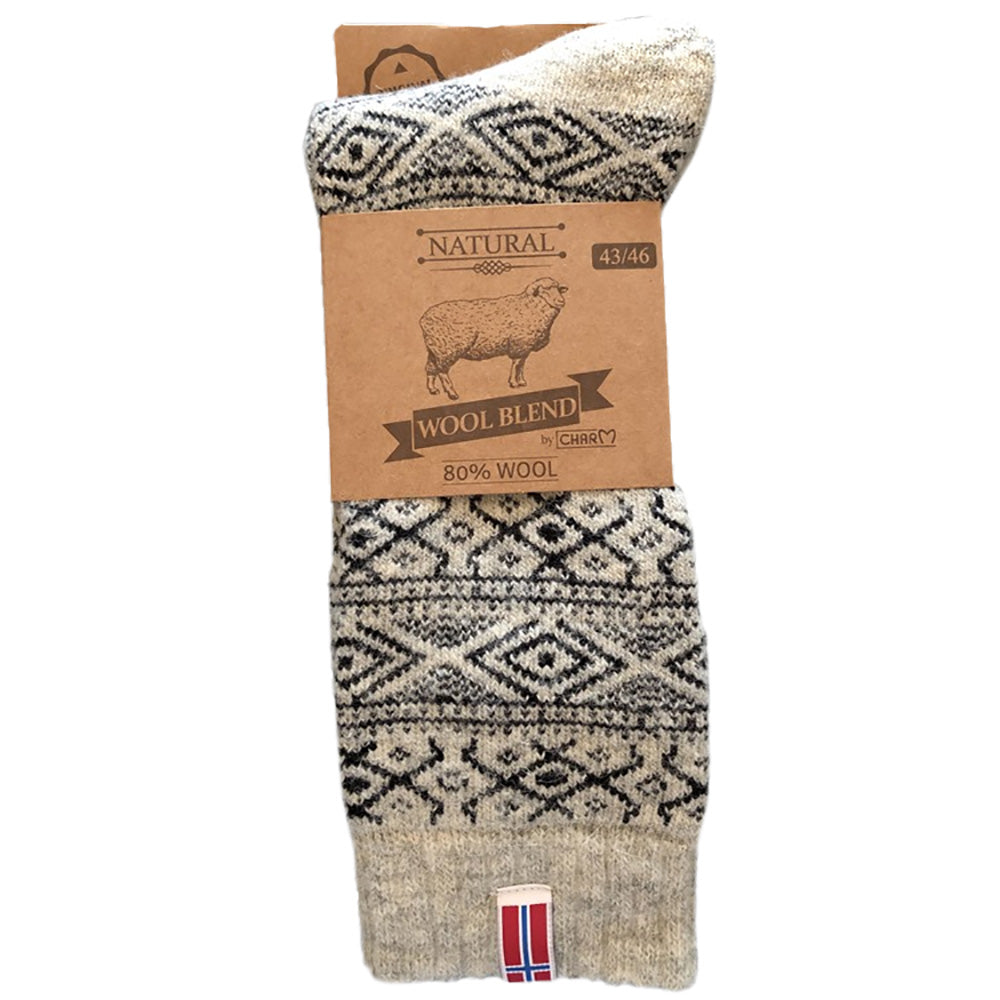 Woolwear - HOS 807 Norway Flag | wollen sokken Ecru