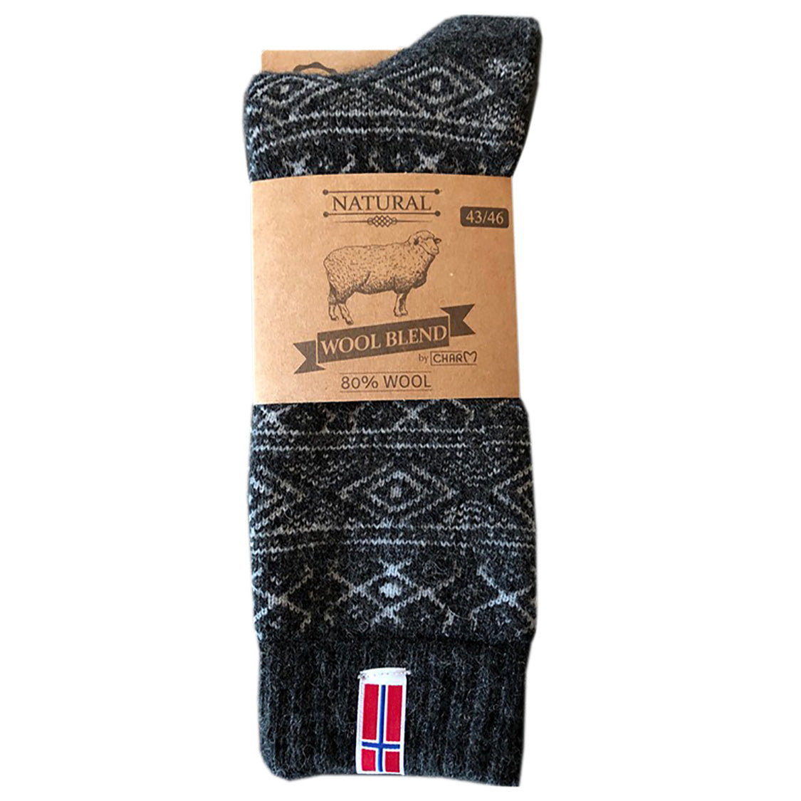 Woolwear - HOS 807 Norway Flag | wollen sokken Antraciet
