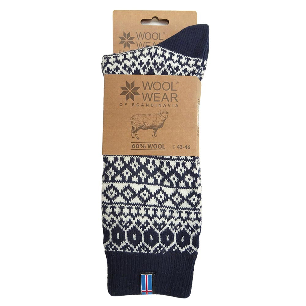 Woolwear - HOS 602 Iceland Flag | wollen sokken Navy