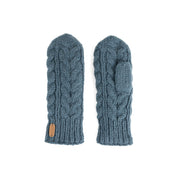 Erin Knitwear - Aran Cable Mittens | wanten van wol Denim Blue