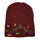 Planet wool - Long flower hat | wollen muts met bloemen Maroon