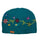 Planet Wool - Short flower hat | wollen muts met bloemen Petrol