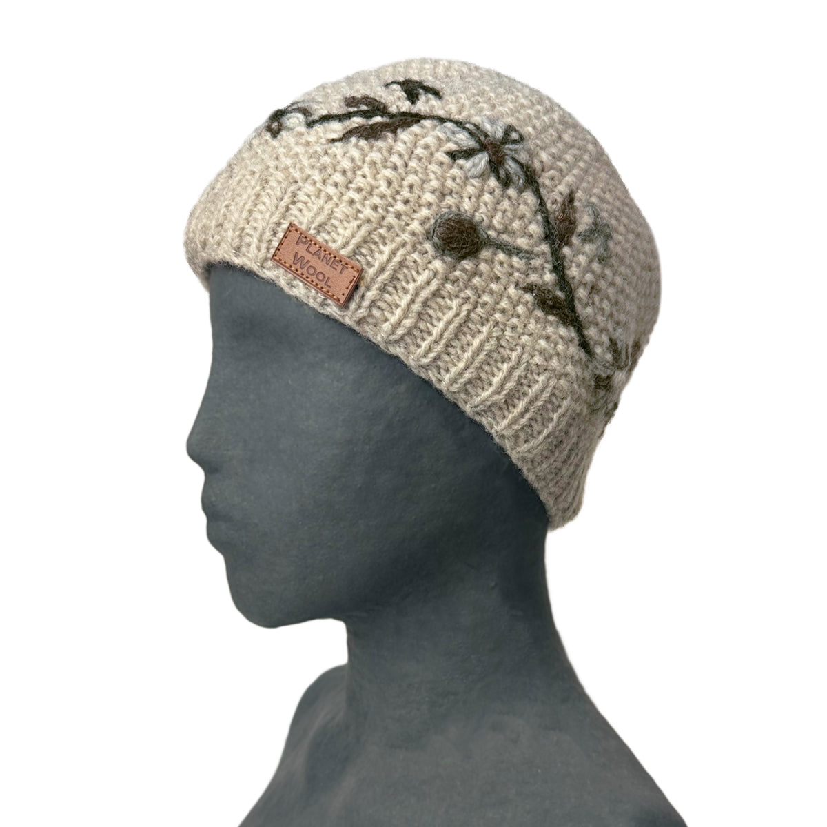 Planet Wool - Short flower hat | wollen muts met bloemen