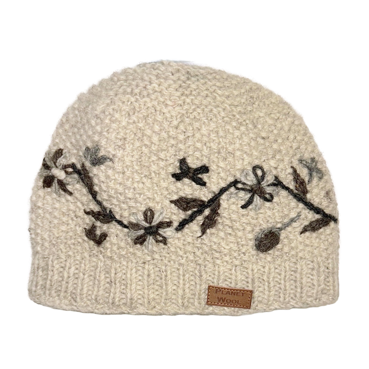 Planet Wool - Short flower hat | wollen muts met bloemen