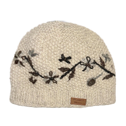 Planet Wool - Short flower hat | wollen muts met bloemen