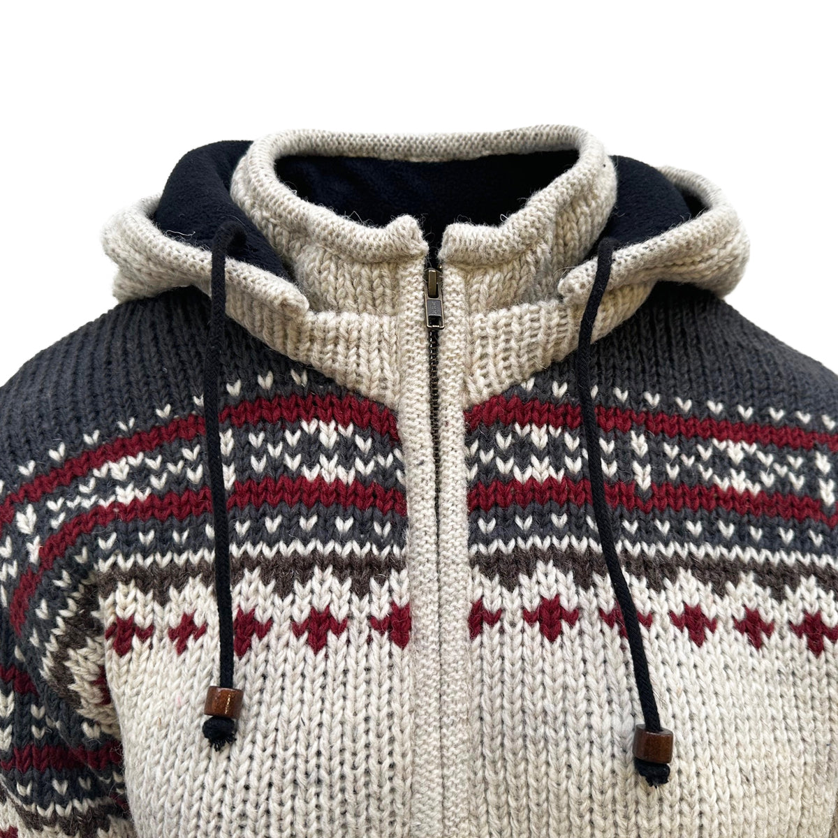 Planet Wool - Long Jacket Round | wollen damesvest met fleecevoering