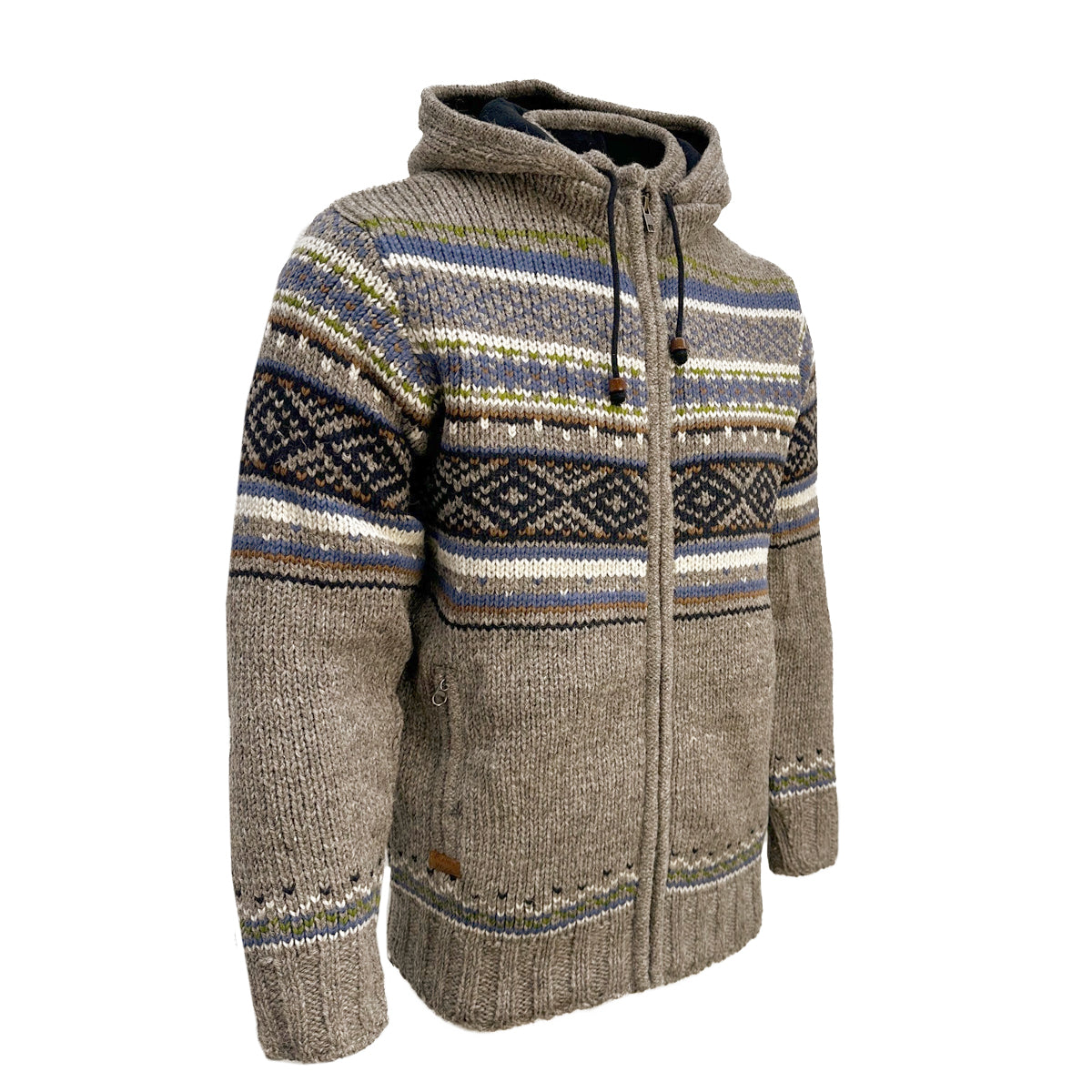 Planet Wool - Chest Pattern | wollen vest met fleecevoering Light brown