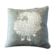 Belpo - Wollen kussen sheep | kussen van wol Grey