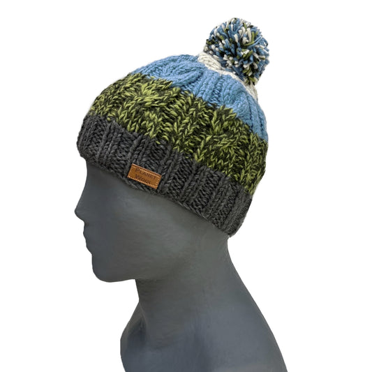 Planet Wool - Pompom hat | wool hat with fleece lining