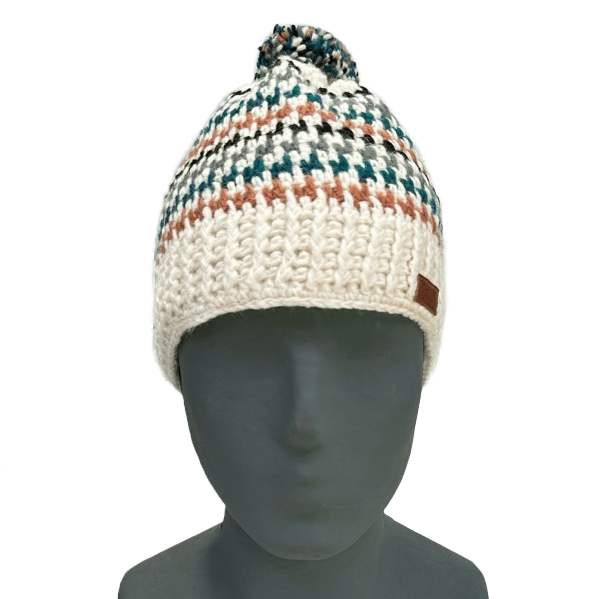 Planet Wool - Pompom hat | wollen muts met fleecevoering