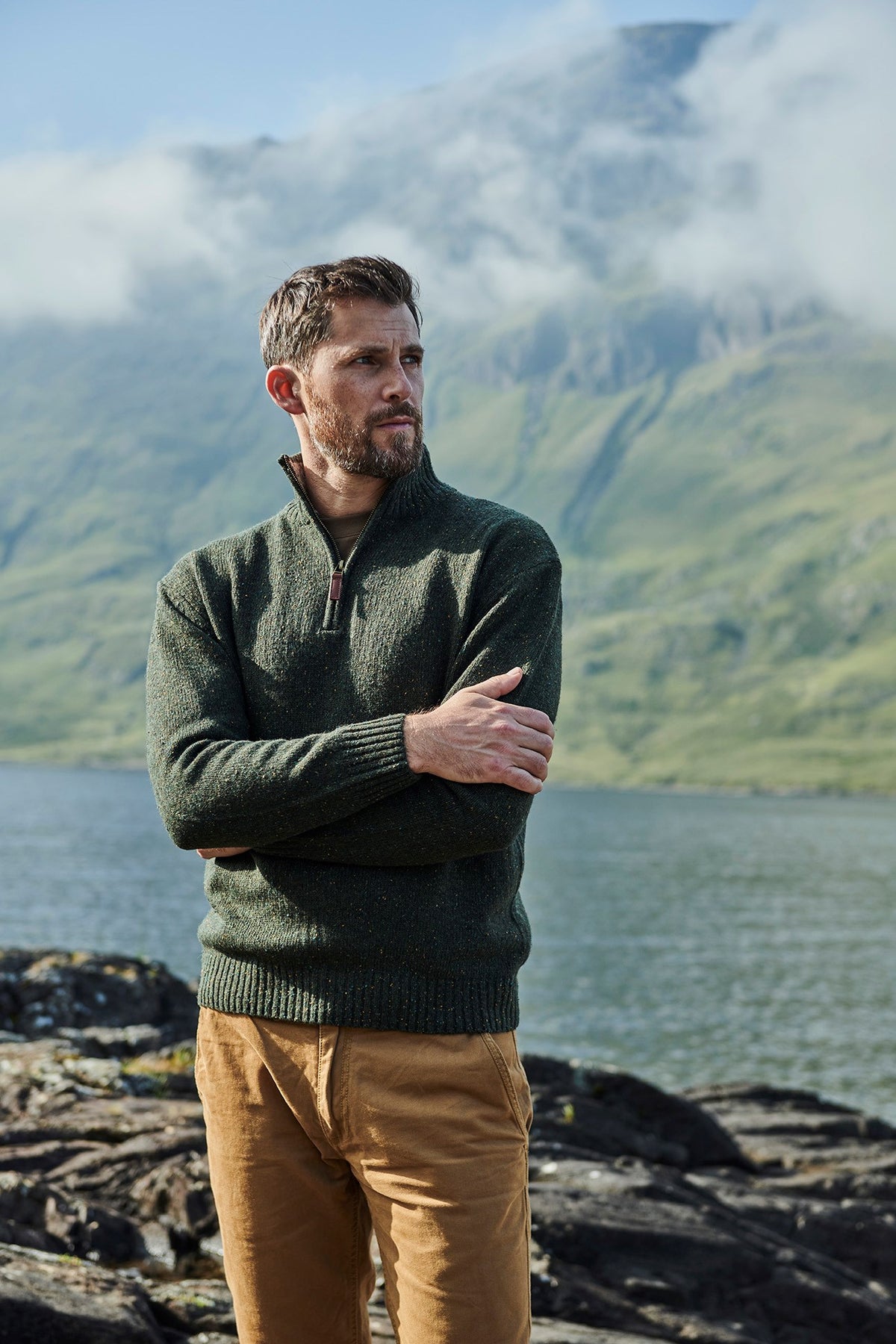 Aran Woollen Mills - R693 Troyer Zip | herentrui van lamswol