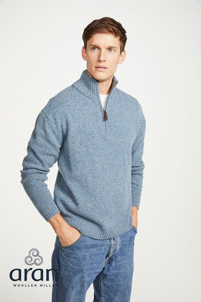 Aran Woollen Mills - R693 Troyer Zip | herentrui van lamswol