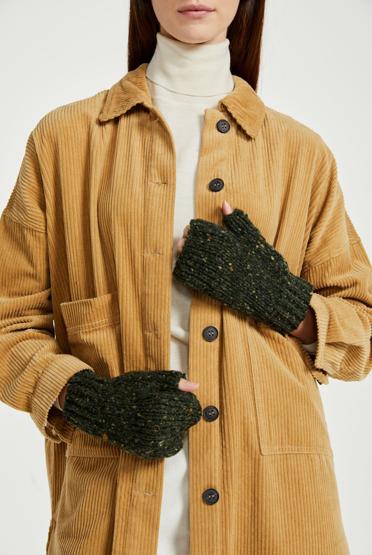 Aran Woollen Mills - R879 | vingerloze handschoenen Green