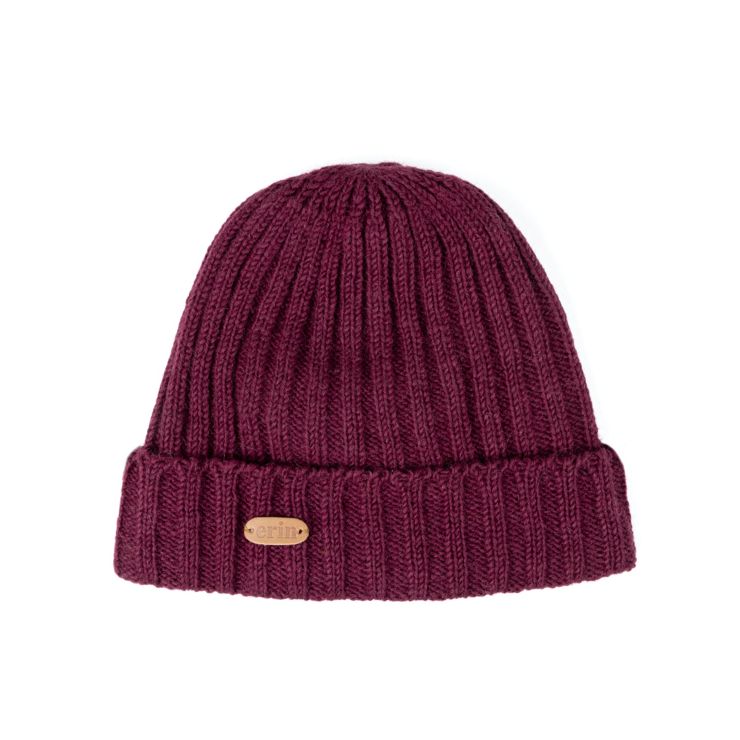 Erin Knitwear - Rib pullon Hat Turn up | wool hat with fleece lining