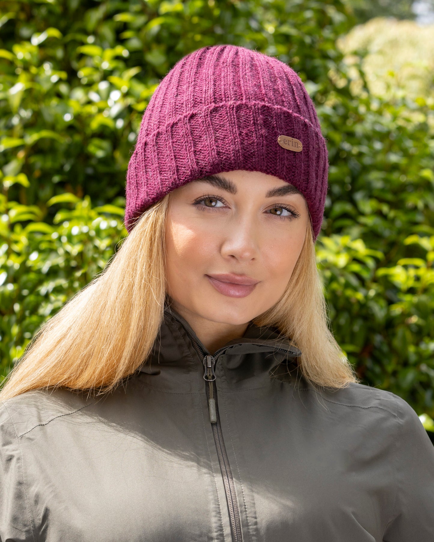 Erin Knitwear - Rib pullon Hat Turn up | wool hat with fleece lining
