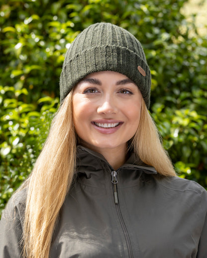 Erin Knitwear - Rib pullon Hat Turn up | wool hat with fleece lining