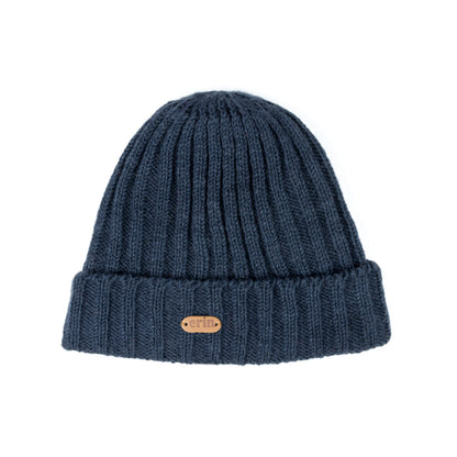 Erin Knitwear - Rib pullon Hat Turn up | wool hat with fleece lining