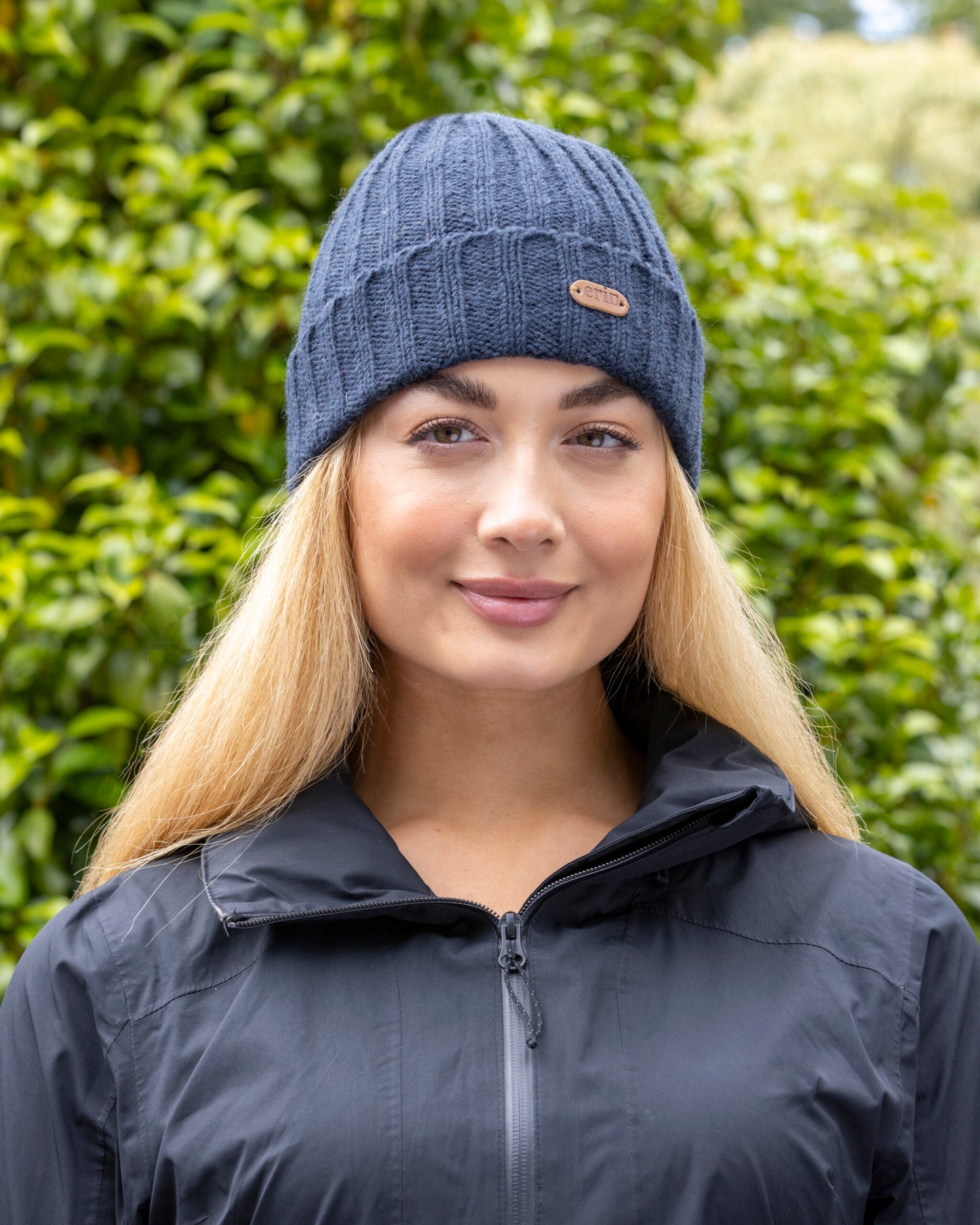 Erin Knitwear - Rib pullon Hat Turn up | wool hat with fleece lining