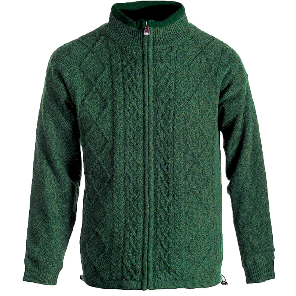 Aran Woollen Mills - S361 | wollen herenvest Green