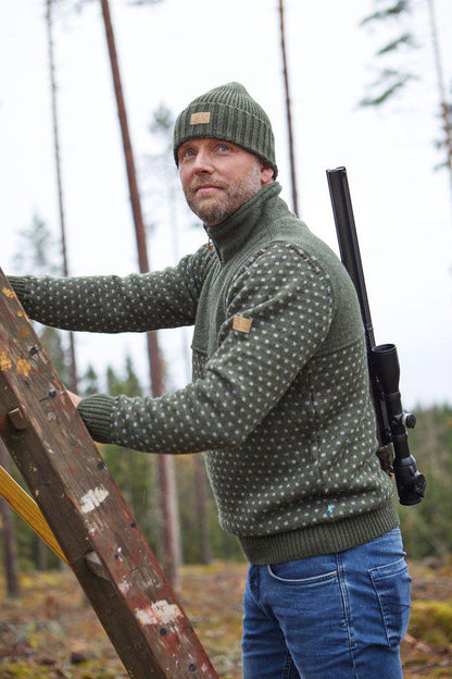 Ivanhoe of Sweden - Sverre HZ | knitted wool men's sweater with zipper