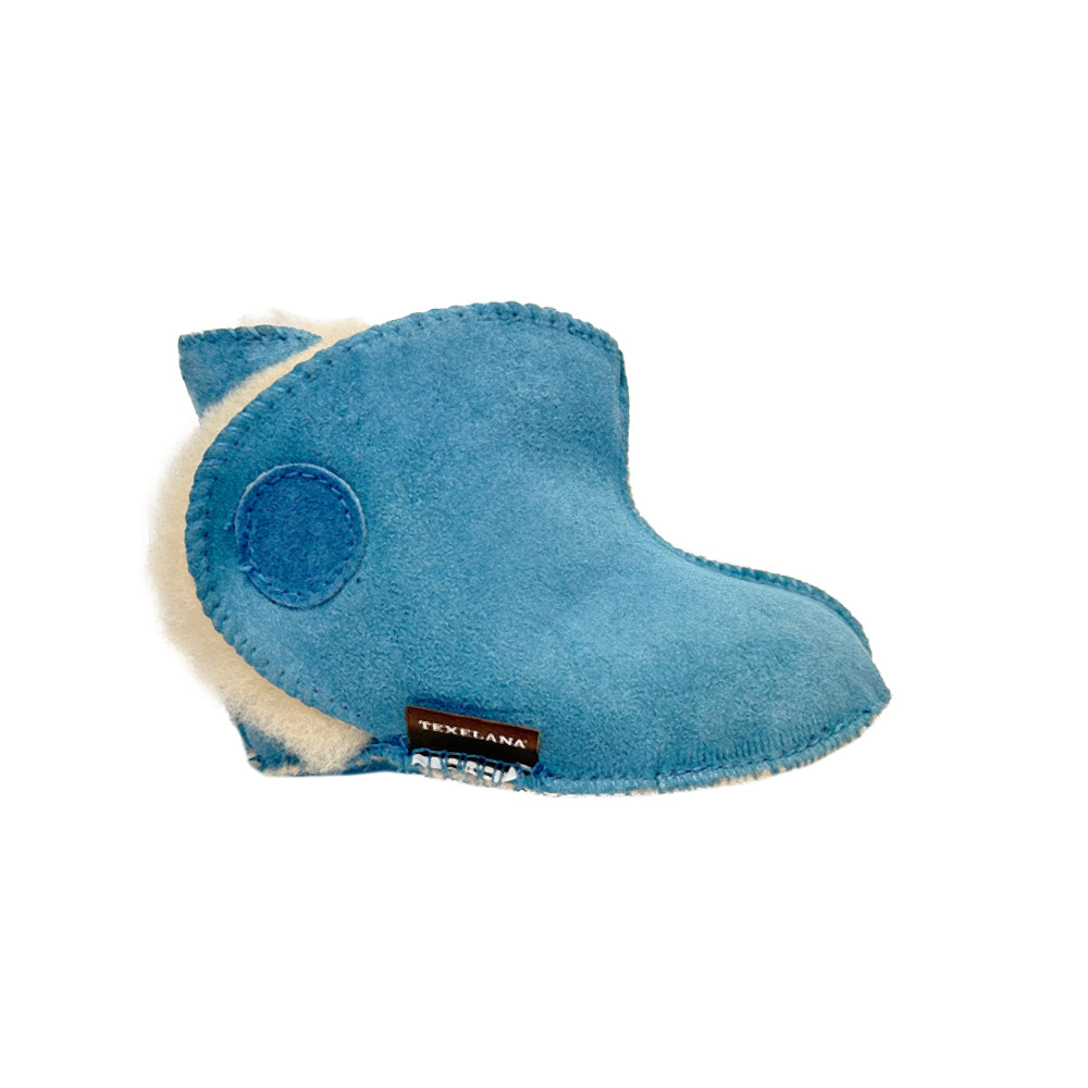 Texelana - Samba | babypantoffel van schapenvacht Blauw