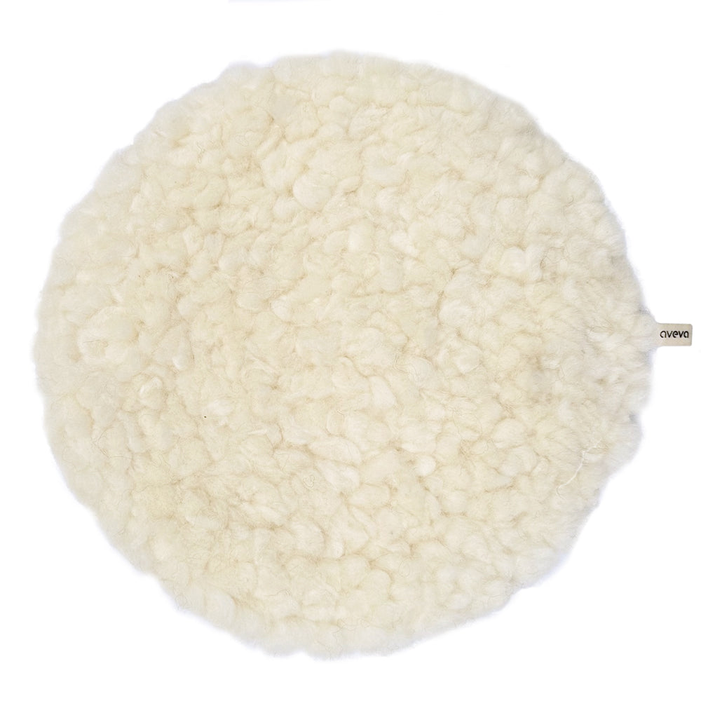 AVEVA - Seat cushion 23 raw wool | stoelkussen van wol White