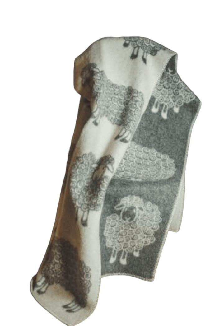 Belpo - Kids blanket Sheep | wollen ledikantdeken Grey