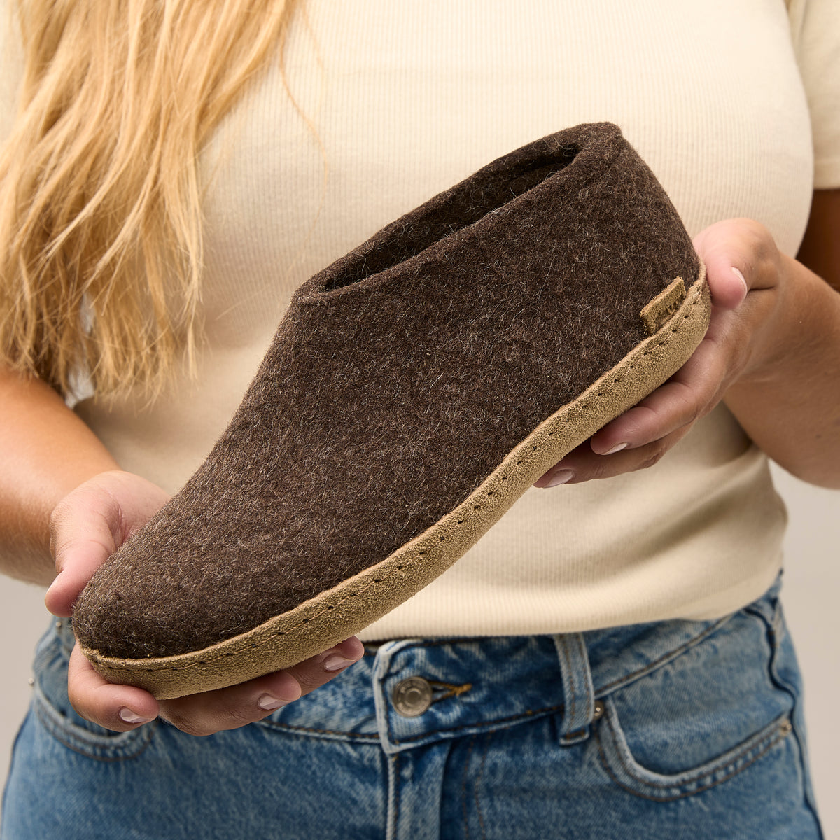 Glerups | schoen met leren zool - chestnut