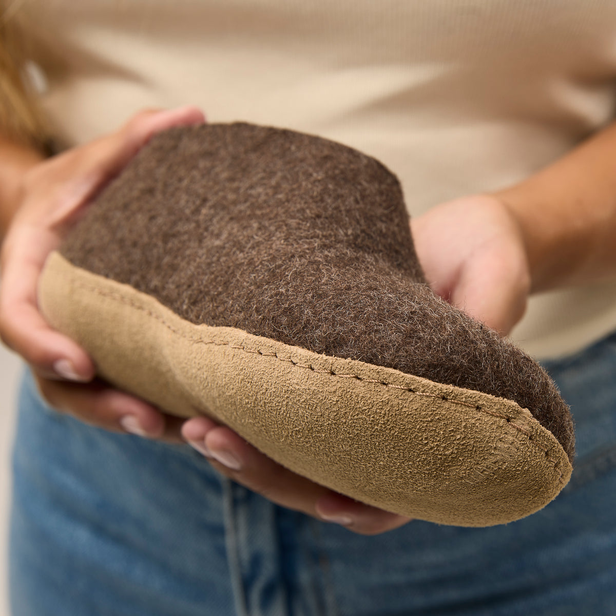 Glerups | schoen met leren zool - chestnut
