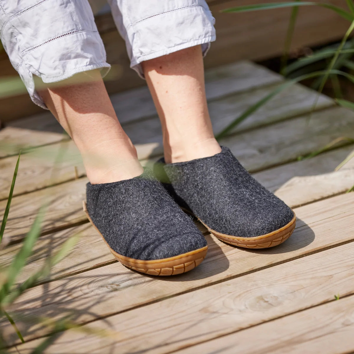 Glerups | Slipper mit Gummisohle - Charcoal