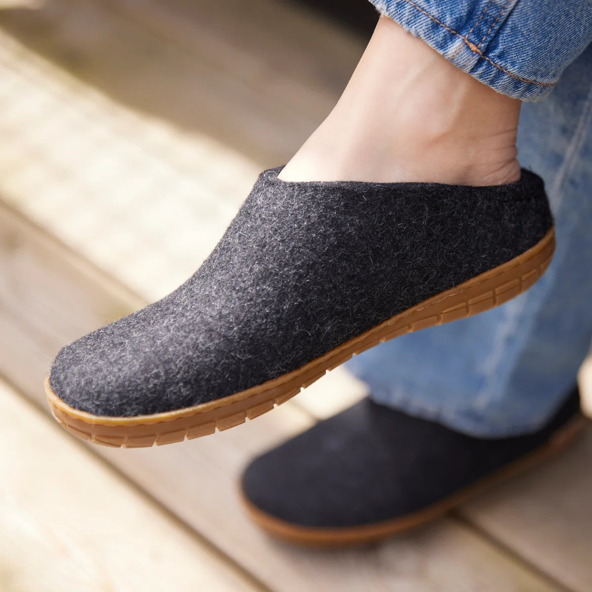 Glerups | Slipper mit Gummisohle - Charcoal