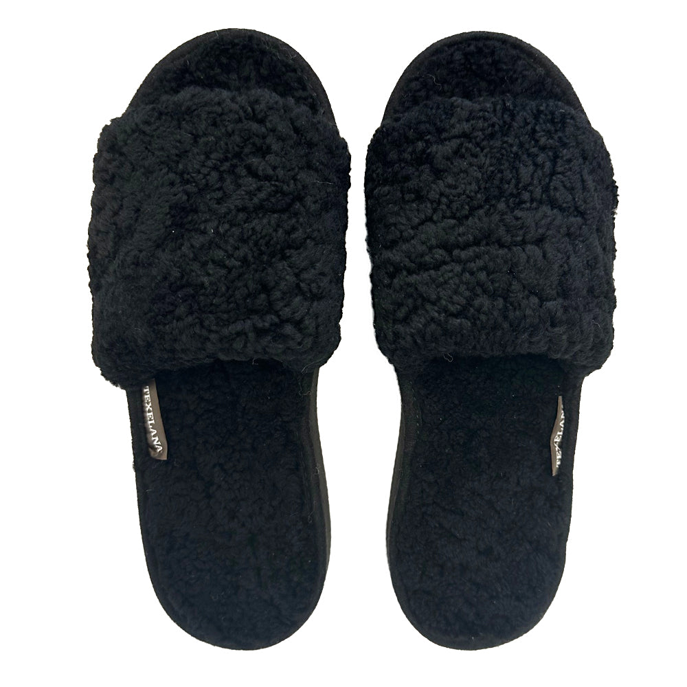 Texelana Strandloper | slipper van schapenvacht Black