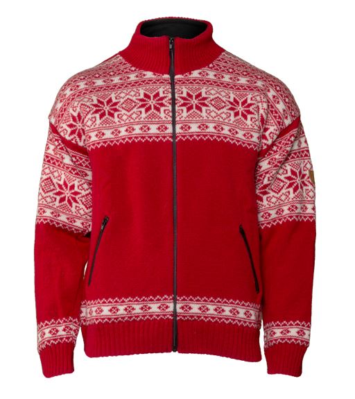 Bråtens - Snowflake FZ | Norwegian wool cardigan with windstopper lining