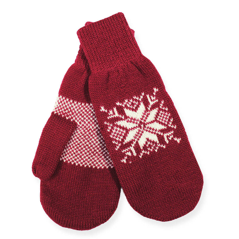 Norlender - Snowflake mittens | wollen wanten Red
