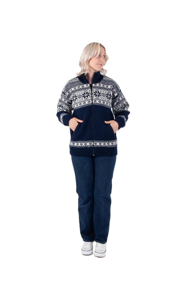 Bråtens - Snowflake FZ | Noors wollen vest met windstopper voering