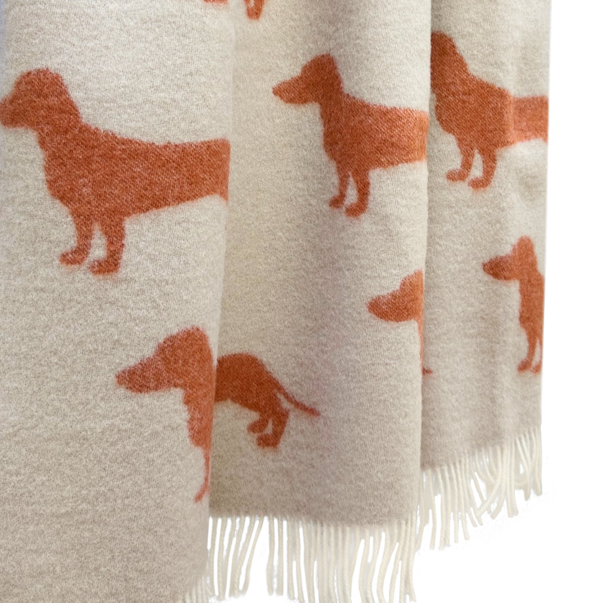Belpo - Plaid teckel | wollen plaid met teckelprint