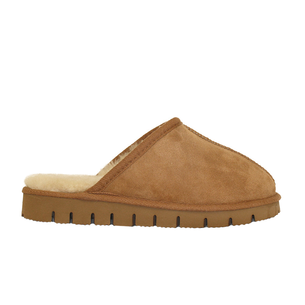 Texelana Stolp | Premium instappantoffel van schapenvacht Cognac