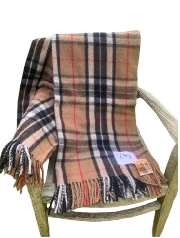 Belpo - Tartan blanket | wollen plaid Thomson camel