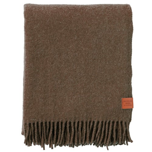 Klippan - True | wollen plaid van gerecyclede- en lamswol Walnut 130x180 cm.