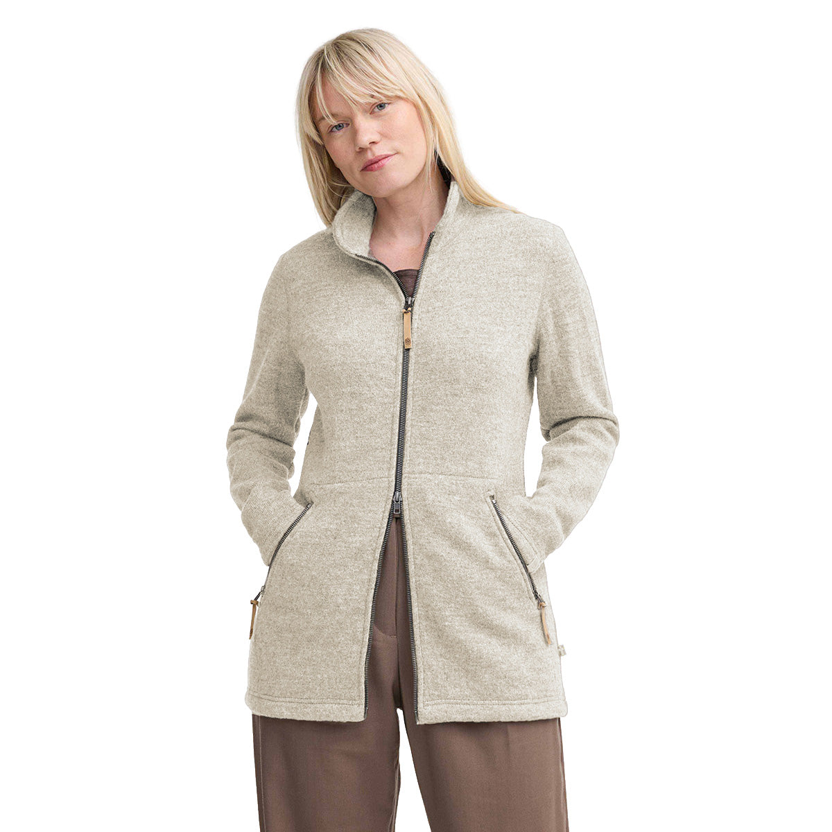 Ivanhoe Knitted in Sweden - NLS Twig Long FZ | women's full-zip cardigan