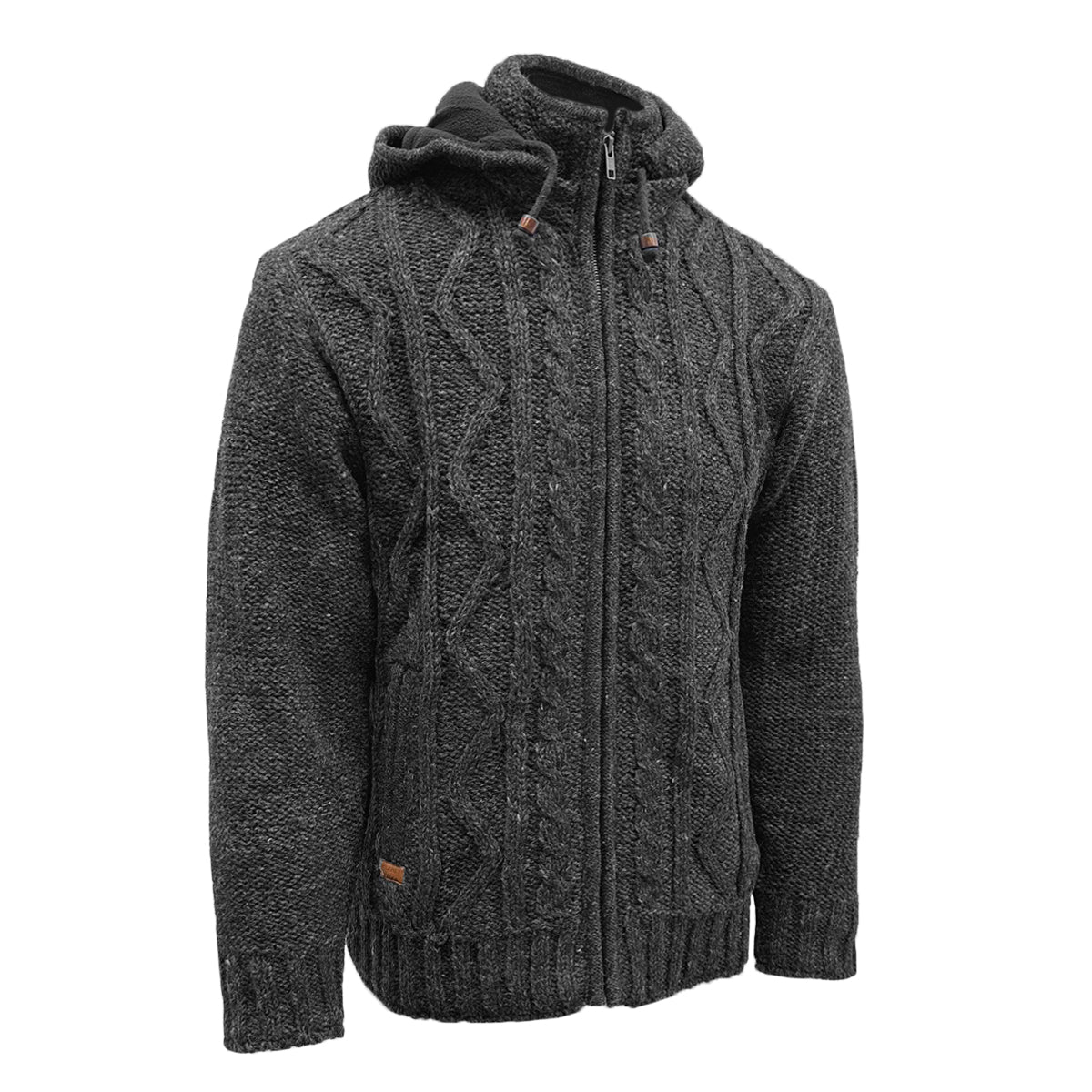 Planet Wool – Cable Knit | Wollcardigan mit Fleecefutter