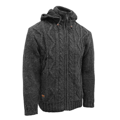 Planet Wool – Cable Knit | Wollcardigan mit Fleecefutter