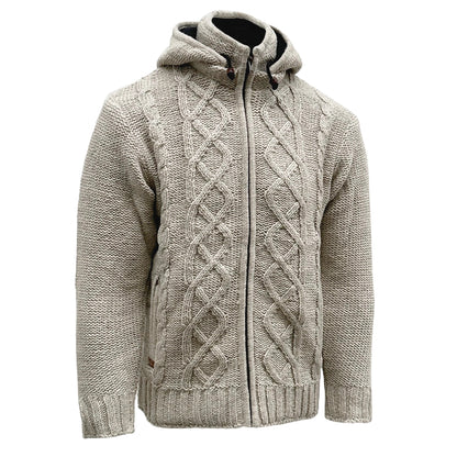 Planet Wool – Cable Knit | Wollcardigan mit Fleecefutter